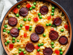 Arroz de Forno com Calabresa Cremoso
