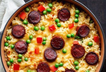 Arroz de Forno com Calabresa Cremoso