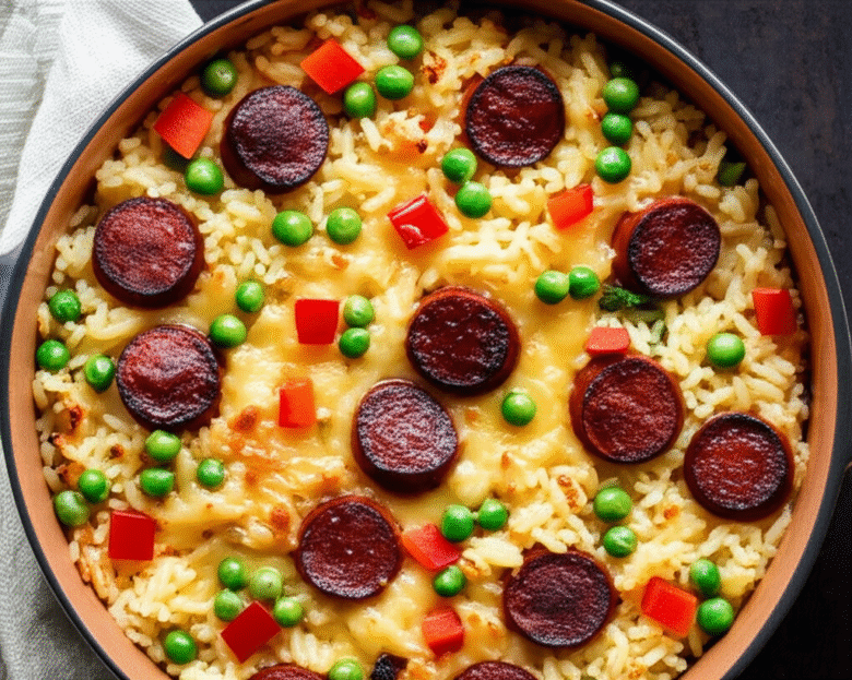 Arroz de Forno com Calabresa Cremoso