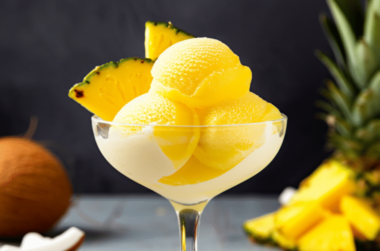Gelado Tropical de Abacaxi Cremoso