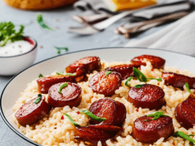 Arroz com Calabresa Cremoso e Saboroso
