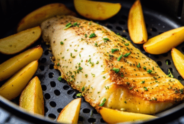 Bacalhau Assado com Batatas com Pele na Airfryer