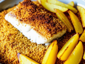 Bacalhau com Crumble de Broa e Batatas na Airfryer