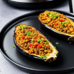 Berinjela Recheada com Proteína de Soja na Airfryer: Receita Vegana e Saborosa