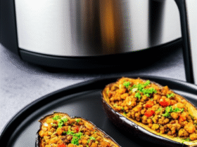 Berinjela Recheada com Proteína de Soja na Airfryer: Receita Vegana e Saborosa