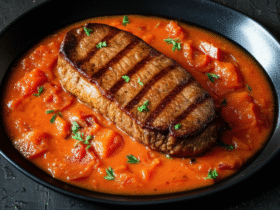 Carne Assada com Molho de Tomate Caseiro