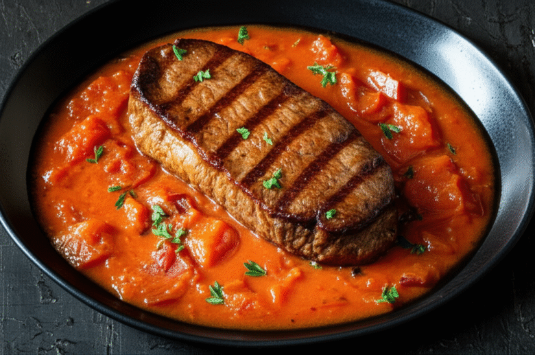 Carne Assada com Molho de Tomate Caseiro