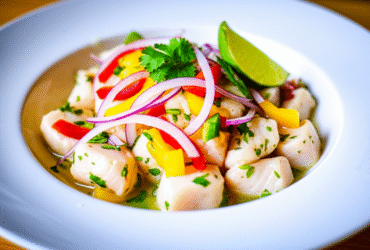 Ceviche de Peixe Branco Refrescante