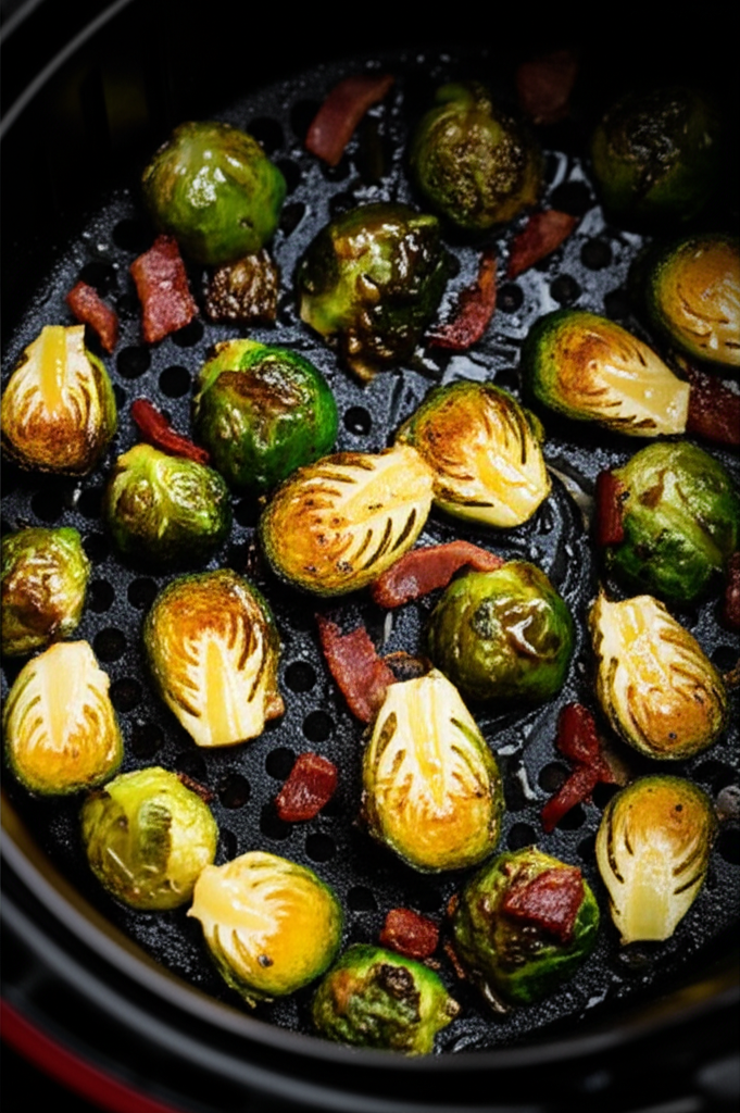 Couve de Bruxelas com Bacon e Mel Crocante na Airfryer