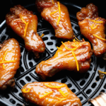 Coxinhas da Asa ao Molho de Laranja e Gengibre na Airfryer