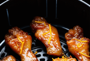 Coxinhas da Asa ao Molho de Laranja e Gengibre na Airfryer