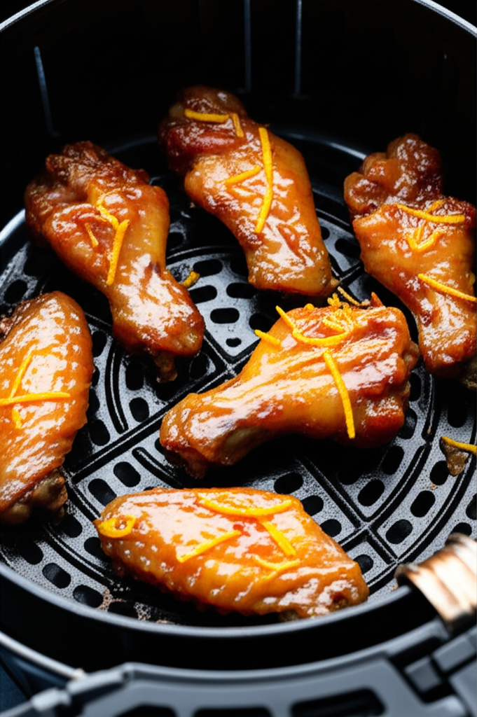 Coxinhas da Asa ao Molho de Laranja e Gengibre na Airfryer