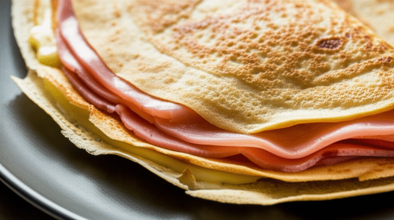 Crepe de Presunto e Queijo Simples e Delicioso
