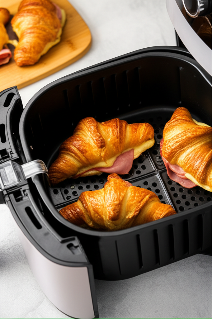 Croissants de Queijo e Fiambre na Airfryer: Receita Fácil e Rápida
