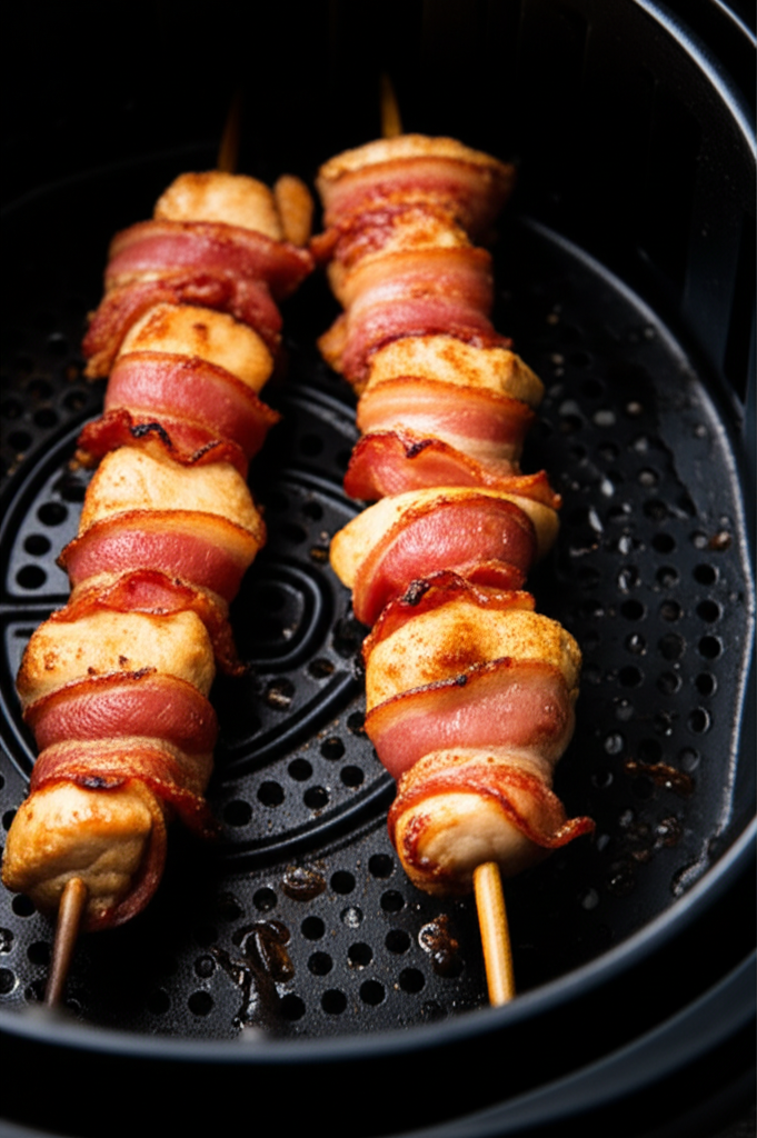 Espetada de Frango e Bacon Crocante na Airfryer