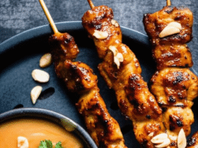 Espetinhos de Frango Satay com Molho de Amendoim na Airfryer: Uma Delícia Asiática!