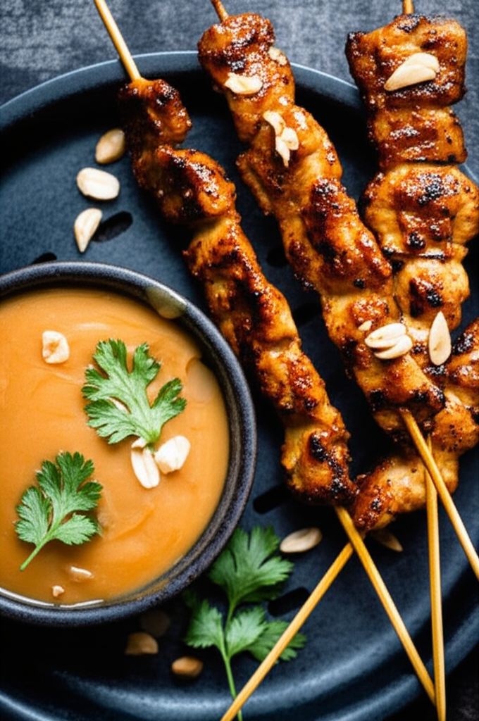 Espetinhos de Frango Satay com Molho de Amendoim na Airfryer: Uma Delícia Asiática!