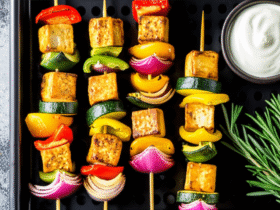 Espetinhos de Legumes e Tofu Marinado na Airfryer: Uma Delícia Vegana