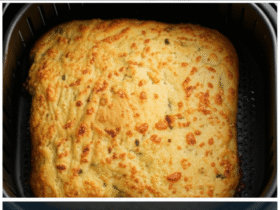 Focaccia com Parmesão na AirFryer