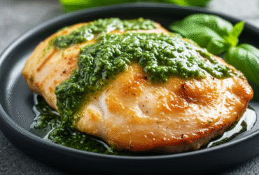 Frango com Molho de Manjericão Cremoso e Aromático