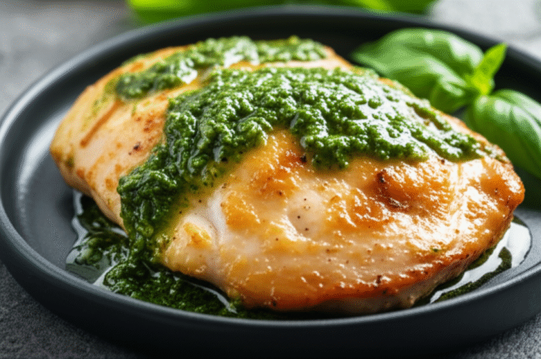 Frango com Molho de Manjericão Cremoso e Aromático