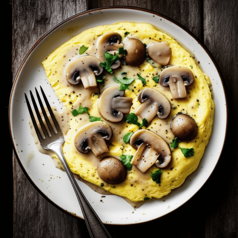 Omelete com Cogumelos Cremosa e Saborosa
