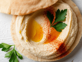 Pão Sírio com Homus Caseiro