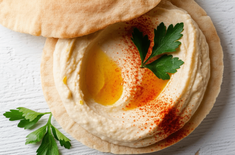 Pão Sírio com Homus Caseiro