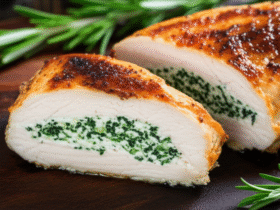Peito de Frango Recheado com Ricota e Espinafre na Airfryer