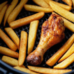 Perninhas de Frango e Batatas Fritas aos Cubos na Airfryer