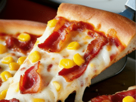 Pizza de Bacon com Milho Cremosa e Crocante
