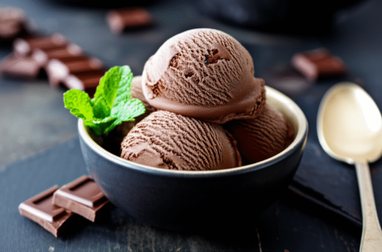 Sorvete Caseiro de Chocolate Cremoso