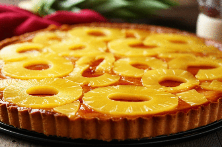 Torta de Abacaxi Cremosa e Caramelizada