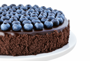 Deliciosa Torta de Chocolate com Mirtilos Frescos