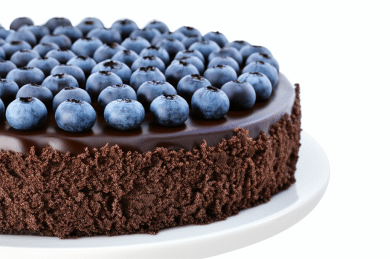 Deliciosa Torta de Chocolate com Mirtilos Frescos
