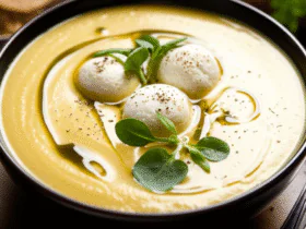 Sopa Creme com Pérolas de Queijo