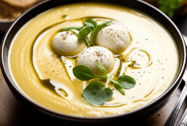 Sopa Creme com Pérolas de Queijo