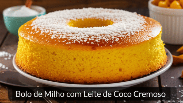 Bolo de Milho com Leite de Coco Cremoso