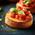 Bruschetta Clássica de Tomate e Manjericão
