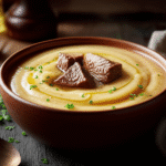 Caldo de Batata com Carne Cremoso e Saboroso
