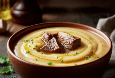 Caldo de Batata com Carne Cremoso e Saboroso