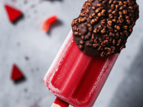 Geladinho de Morango com Casquinha Crocante: Refrescância Irresistível