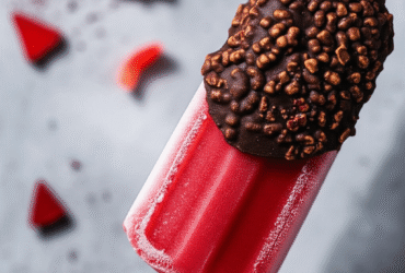 Geladinho de Morango com Casquinha Crocante: Refrescância Irresistível