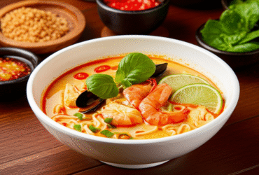 Laksa: Uma Sopa de Noodles Picante do Sudeste Asiático
