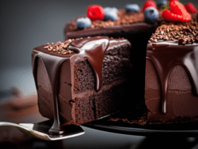 Bolo de Chocolate Irresistível com Calda Cremosa e Cobertura Decadente