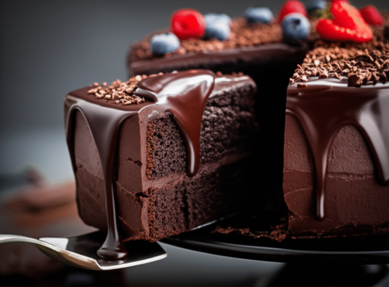Bolo de Chocolate Irresistível com Calda Cremosa e Cobertura Decadente