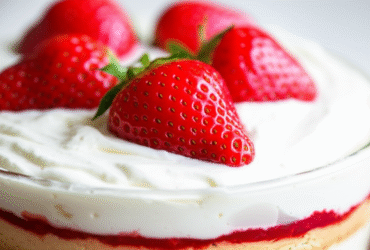 Sobremesa Fácil de Morango Cremosa e Gelada 6 Sobremesa Fácil de Morango Cremosa e Gelada