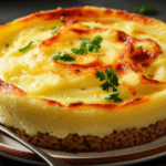 Torta Madalena Cremosa de Carne Moída com Purê de Batata