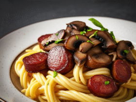 Macarronada Cremosa com Linguiça e Cogumelos: Uma Delícia Italiana