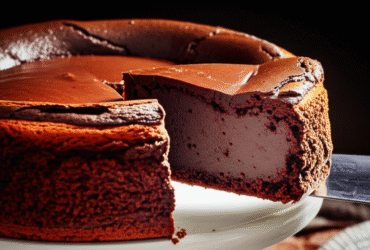 Queque de Queijo com Chocolate Delicioso e Cremoso